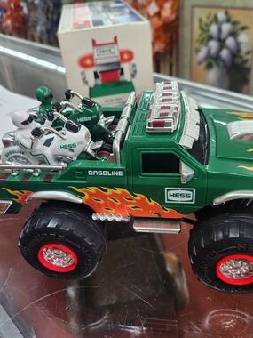 Hess Green Monster Truck with Motorbikes - Kids Toy